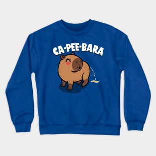 Funny Cute Capybara Peeing Gift For Capybara Lovers Crewneck Sweatshirt